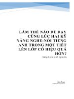 SKKN Dạy kĩ năng nghe nói đạt hiệu quả cao