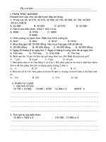 Đề thi thử HS giỏi lớp 3c