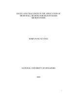 Issues and challenges in the application of micro ball bearing for silicon based microsystems