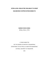 Intra level dielectric reliability in deep sub micron copper interconnects