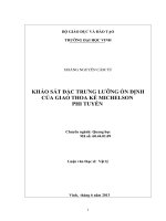 Khảo sát đặc trưng lưỡng ổn định của giao thoa kế Michelson phi tuyến