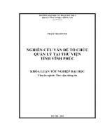Nghiên cứu vấn đề tổ chức quản lý tại thư viện tỉnh vĩnh phúc 