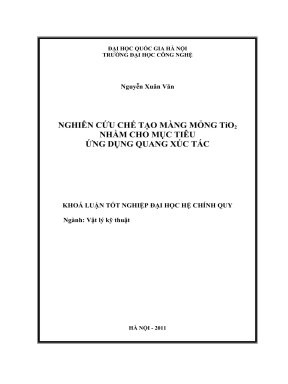 NGHIÊN cứu CHẾ tạo MÀNG MỎNG tio2 NHẰM CHO mục TIÊU ỨNG DỤNG QUANG xúc tác