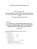 Các nhân tố ảnh hưởng đến hành vi gian lận trong học tập của sinh viên khối kinh tế trên địa bàn Hà nội