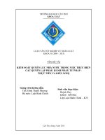 kiểm soát quyền lực nhà nước trong việc thực hiện các quyền lập pháp, hành pháp, tư pháp  thực tiễn và kiến nghị
