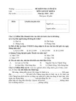 Đề kiểm tra môn Lịch sử lớp 4