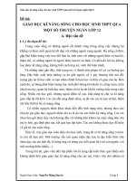 GIÁO DỤC KĨ NĂNG SỐNG CHO HỌC SINH THPT QUA MỘT SỐ TRUYỆN NGẮN LỚP 12