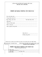 Phiếu kê khai thông tin nhân sự(Mới)