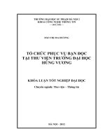 Tổ chức phục vụ bạn đọc tại thư viện trường đại học hùng vương 
