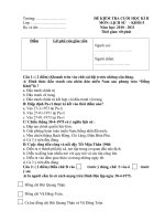 Đề kiểm tra môn Lịch sử lớp 5