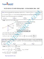 Ngân hàng câu hỏi luyên thi đại học vật lý chuyên đề cơ dao dộng