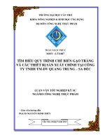 tìm hiểu quy trình chế biến gạo trắng và các thiết bị sản xuất chính tại công ty tnhh tmdv quang trung – sa đéc