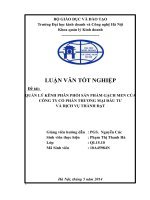 Quản lý kênh phân phối sán phẩm của công ty cổ phần đầu tư TMDV thành đạt 