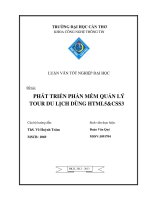 phát triển phần mềm quản lý tour du lịch dùng html5css3