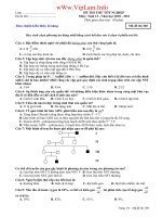 Thi thử TN Sinh theo cấu trúc của bộ năm 2011 có đáp án