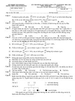 de  dap an thi thu DH lan 3 THPT Thach Thanh 1