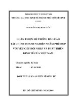 Hoàn thiện hệ thống báo cáo tài chính doanh nghiệp nhằm phù hợp với yêu cầu hội nhập và phát triển của việt nam 