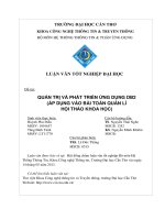 quản trị và phát triển ứng dụng db2 (áp dụng vào bài toán quản lí hội thảo khoa học)