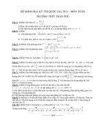 Đề thi thử môn toán Quốc Gia 2015 trường THPT Trần Phú