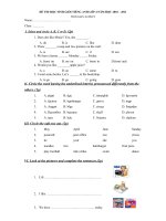 ĐỀ THI học SINH GIỎI TIẾNG ANH lớp 4 năm học 2010 – 2011 