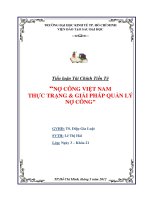 Nợ công ở việt nam thực trạng và giải pháp quản lý nợ công 