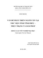 Vấn đề phát triển nguồn tin tại thư viện tỉnh vĩnh phúc   thực trạng và giải pháp 