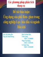 Ứng dụng của phổ Rơn ghen trong công nghiệp Lọc hóa dầu và ngành Dầu khí
