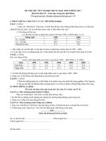 DE THI THU TOT NGHIEP THPT 2011