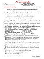 Đề thi thử TN Sinh lần 5 có đáp án 2011