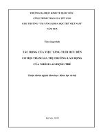 Tác động của việc tăng tuổi hưu đến cơ hội tham gia thị trường lao động của nhóm lao động trẻ
