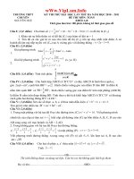 Đề thi thử ĐH Toán lần 3 chuyên Nguyễn Huệ có đáp án