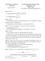 Đề thi tuyển sinh vào lớp 10 môn Toán năm học 2015-2016 Sở GD-ĐT Hưng Yên
