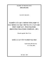 Nghiên cứu quy trình tổng hợp và xác định các đặc trưng của vật liệu phức hợp sắt - Polymatose (Iron polymaltose complex - IPC)