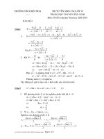 Giải đề thi Toán vào lớp 10 Chuyên TV 2009