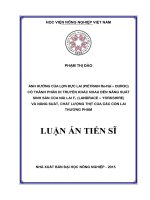 Ảnh hưởng của lợn đực lai  có thành phần di truyền khác nhau đến năng suất sinh sản của nái lai F1(Landrace  Yorkshire) và năng suất, chất lượng thịt của các con lai thương phẩm