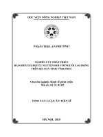 Nghiên cứu phát triển bảo hiểm xã hội tự nguyện đối với người lao động trên địa bàn tỉnh vĩnh phúc (TT) 