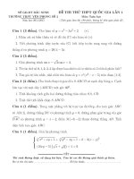 Đề thi thử môn toán Quốc Gia 2015 trường THPT Yên Phong 2