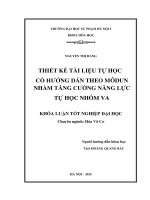 Thiết kế tài liệu tự học có hướng dẫn theo môđun nhằm tăng cường năng lực tự học nhóm v a