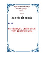 báo cáo tốt nghiệp sự vận dụng chính sách tiền tệ ở việt nam 
