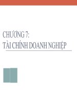Tài chính tiền tệ chương 7 tài chính doanh nghiệp 