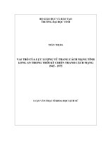 Vai trò của lực lượng vũ trang cách mạng tỉnh Long An trong thời kỳ chiến tranh cách mạng 1945  1975