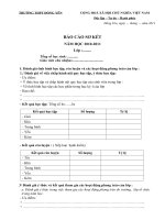 Mẫu sơ kết thi đua lớp