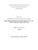 Hoạt động kinh doanh chứng khoán của các công ty quản lý quỹ việt nam 