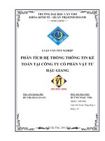 phân tích hệ thống thông tin kế toán tại công ty cổ phần vật tư hậu giang