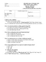Đề kiểm tra môn Tiếng việt lớp 2