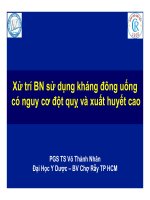 Xử trí bệnh nhân sử dụng thuốc chống đông quá liều