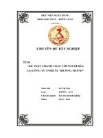 kế toán thanh toán với người bán tại công ty tnhh âu trường thành 