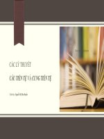 Bài thuyết trình các lý thuyết cầu tiền tệ và cung tiền tệ