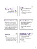 nghĩa từ vựng và phân giải nhập nhằng từ