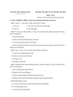 Đề kiểm tra học kì 2 môn Ngữ văn lớp 8 năm học 2014-2015 trường THCS Thống Nhất